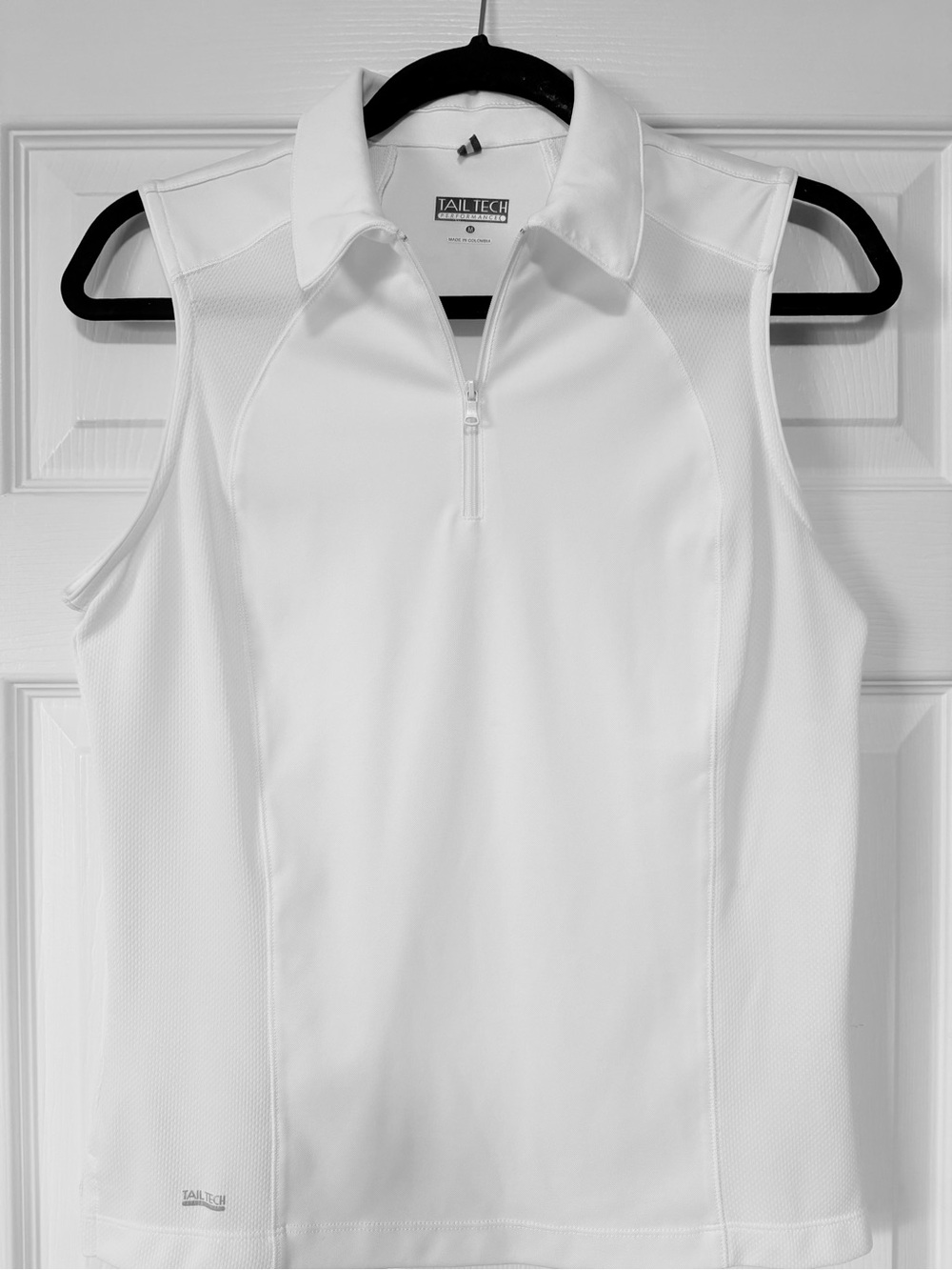 Tail Tech Women's White Sleeveless Zip Polo Tank
